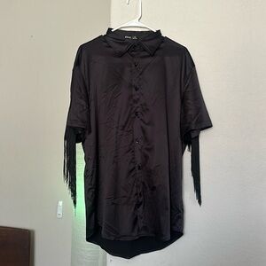 SHEIN Button Up with Fringe